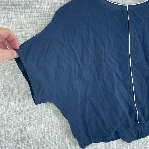 Zara Basic Womens Size XS Navy Blue short sleeve blouse 1511 - Picture 7 of 9